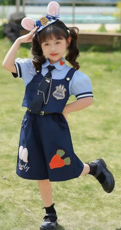 Blue Short-sleeved 3piece set + tie