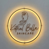 Insegna al Neon Rotonda in Acrilico Personalizzata, Logo 3D Circolare in Acrilico con Lettere Retroilluminate a LED per Pubblicità su Parete di Spa, Salone, Negozio o Azienda