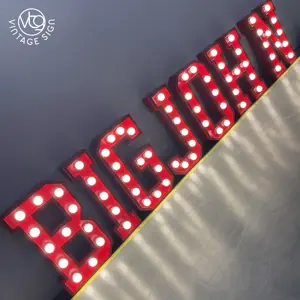 Factory Custom Metal Number 3d Led Bulb Lettering Big Giant Glowing Letters 4ft 5ft Marquee Letter Sign Wedding Decoration