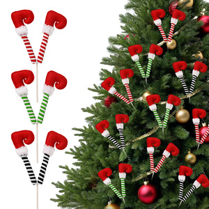 Adornos Colgantes de PVC y Papel Hechos a Mano para Decoración de Árboles de Navidad con Forma de Pierna de Elfo, 30x19cm, Venta al por Mayor TC - Product Image 1