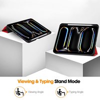 Étui pour iPad Pro 11 pouces 2024 2025, ultra fin, léger, en cuir PU et TPU, avec emplacement pour stylet
