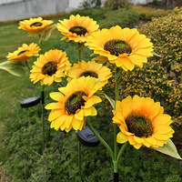Haute qualité cour extérieure décoration de noël LED Simulation soleil fleur pelouse lampe solaire tournesol fleur lumière