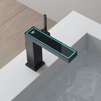 Robinet de lavabo à trou unique pour salle de bain avec affichage numérique de la température de la lumière LED de nouvelle couleur, robinet sans contact en laiton avec noyau en céramique