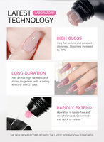 Nouveauté RONIKI OEM Fournitures professionnelles pour les ongles Marque privée 14 couleurs Gel acrylique pailleté Extension d'ongles Gel poly
