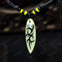 Bijoux hawaïens planche de surf paix Yinyang Tribal Rasta perles colliers collier de dents de requin