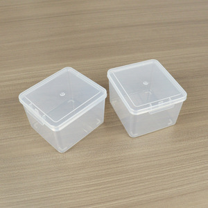 Transparent PP <b>Storage</b> <b>Box</b> Square Flip Top Covered Desktop Organizer <b>Bins</b> for Cards Media 9060 Rectangular <b>Box</b> - Product Image 4