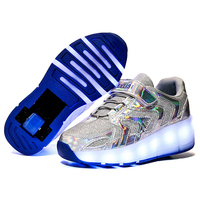 Miroir coloré supérieur roue simple lumineuse décontracté chaussures à la mode chaussures Enfants LED Chaussures De Patinage À Roulettes Pour Filles Garçons