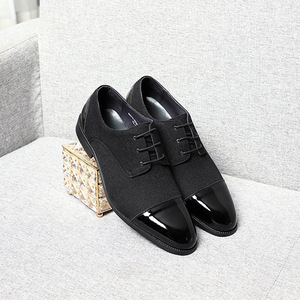 Zapatos de vestir de lujo de diseñador, hechos a mano en Italia, zapatos formales de cuero charol negro estilo patchwork, zapatos de cuero para hombre y Oxfords. - Product Image 1