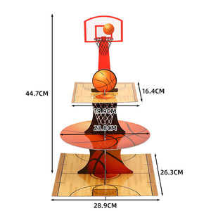 DAMAI Soporte de 3 Niveles para Cupcakes con Temática de Baloncesto, Decoración para Fiestas de Baloncesto, Soporte para Cupcakes para Fiestas de Cumpleaños de Baloncesto - Product Image 5