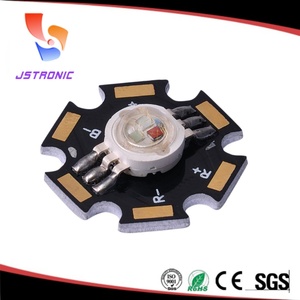 Chip LED RGB Jstronic Highlight Merah Hijau Biru Epistar 3W 9W, Dioda LED Daya Tinggi 3 Watt dengan Papan PCB - Product Image 1