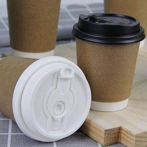 Couvre-gobelets à café jetables écologiques de bonne qualité, transparents, blancs et noirs en plastique PP pour gobelets à café en papier - Product Image 6