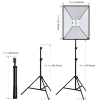 Kit d'éclairage PULUZ Softbox 2 PCS 50x70cm Équipement d'éclairage de photographie de studio photo professionnel avec ampoule à douille 8 x E27 20W E27