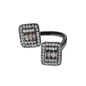 Nữ thẩm mỹ thích hợp thiết kế cảm giác Nhẫn Neon màu hồng đen nho màu tim lúa mì Spike mở đồng Zircon hợp thời trang kỷ niệm - Product Image 5