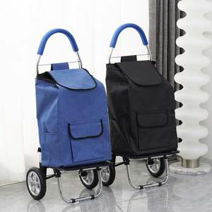 Chariot de courses pratique pour supermarché avec sac de rangement latéral, petite remorque, grande capacité, chariot de courses pour personnes âgées - Product Image 1