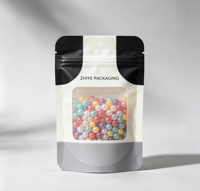 Sachet personnalisé imprimé à trois soudures latérales avec fermeture éclair en PE, forme spéciale, pour bonbons et gommes