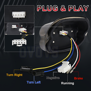 <span class=keywords><strong>Feu</strong></span> arrière <span class=keywords><strong>LED</strong></span> OVOVS super lumineux avec clignotant et lentille fumée pour Harley Road King Electra Glide Street - Product Image 4