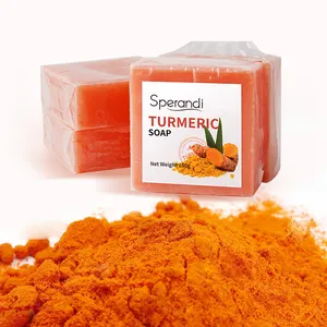 Organic Tumeric Soap Acne Dark Spots Remove Skin Whitening Body All-Natural Handmade Bleaching Ginger Turmeric Soap