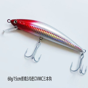 Offre Spéciale 60g grand poisson poignée <span class=keywords><strong>vairon</strong></span> avec triple crochet eau douce eau salée pêche en mer jigging méné leurres appâts - Product Image 5