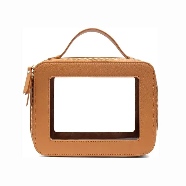 Özel Logo PU PVC su geçirmez makyaj çantası lüks güzellik makyaj çantası seyahat temizle kozmetik çantaları
