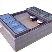 MOQ 1 ensemble, Fenêtre de toit coulissante à persiennes pour maison, avec cadre en alliage d'aluminium, grand verre trempé, solaire, électrique, intelligente et pliable