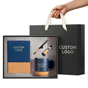 Wholesale Premium Personalized Ceramic Cork Mug A5 <b>Notebook</b> Pen Keychain Business Gift <b>Set</b> for Corporate Events & VIP Gifting - Product Image 1