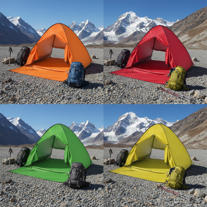 Auvent portable anti-UV, abri solaire automatique, tente de camping instantanée pour l'extérieur, tente de plage avec rideau, cabane de pêche enduite pour la plage - Product Image 2
