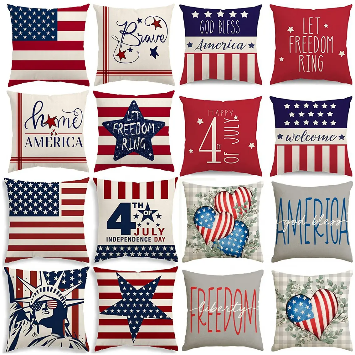 2023 fournitures de meubles housse de coussin Happy American Independence Day taie d'oreiller pour la décoration de fête