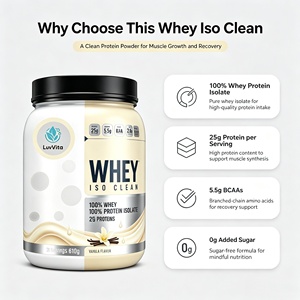 LuvVita OEM Hydrolyzed Whey Protein Isolate <strong>Powder</strong> 25g Protein 5.5g <strong>BCAAs</strong> for Muscle Recovery &amp; Strength Support - Product Image 2
