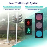 Feux de signalisation LED en aluminium Cosyn 300 mm, alimentés par énergie solaire et secteur, rouge, jaune, vert, clignotants et fixes, pour applications routières et scolaires