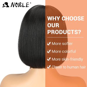 Parrucca Bob Corta Liscia LYY in <span class=keywords><strong>Capelli</strong></span> Brasiliani per Donne, Pizzo Francese Marrone <span class=keywords><strong>Chiaro</strong></span>, Parte a T, Densità 150%, Resistente al Calore, Nero Naturale - Product Image 4