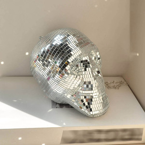 Bola de Discoteca con Calavera Reflectante y Cadena, Adorno Retro de Calavera para Halloween, Decoración para Hogar, Bar y Fiestas, Venta al Por Mayor - Product Image 3