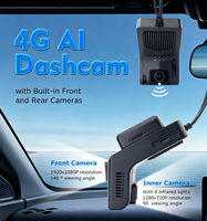 Cámara de Coche Profesional 1080P HD con Sistema de Monitoreo del Conductor y Cámara de Visión del Pasajero para Vehículos Comerciales, con IA y 1 Año de Garantía