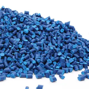 قصاصات بلاستيكية طبلة زرقاء ، قصاصات بولي إيثيلين عالي الكثافة معاد تدويرها باللون الأزرق