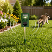 Dispositif de dissuasion des animaux à ultrasons solaire extérieur avec détecteur de mouvement, étanche, à lumière stroboscopique, pour pelouse, jardin, ferme