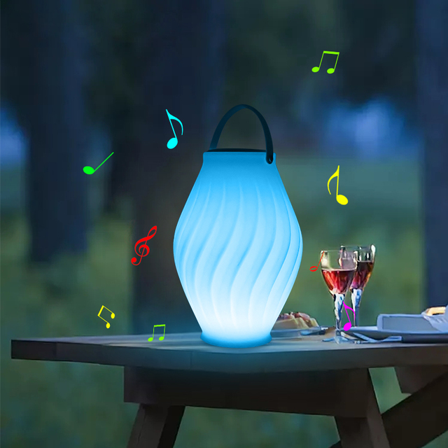 16 Color Night Lamps Led Smart Speaker Camping Light Led Table Decoration Lamp Desk Lamp Handheld Music Speaker Light