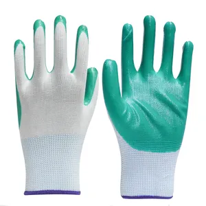 china factory rubber coated work glove with cotton knitted glove liner for construction work