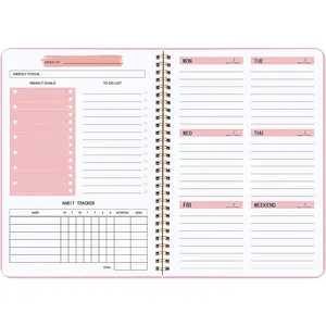 Personalized Binding Lined Grid Printing Office School Writing A4 Spiral Notebook
