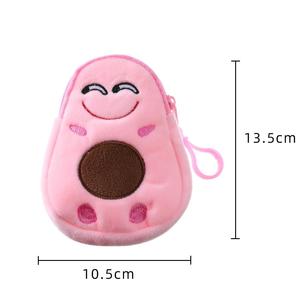 Cartoon fruit Soft Plush Cute Avocado Zipper Coin Purse keychain Wallet <b>Usb</b> <b>Cable</b> Headset headphone Bag Key - Product Image 2