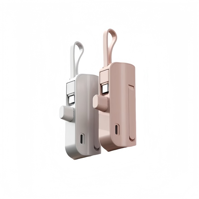 Korea's Best-Selling KC Certified Mini Portable Power Bank Type-C Wholesale Promotion Gifts Cable Holder Pocket Size Capsule
