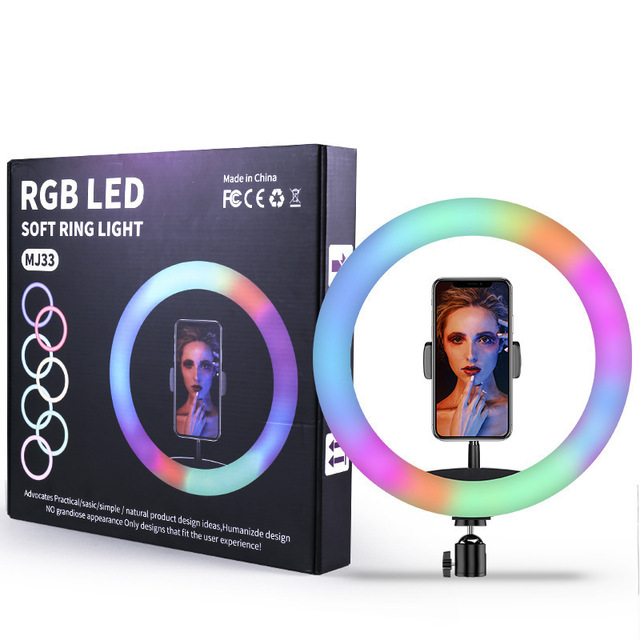 14 Inch RGB Ring Light Tripod Ringlight LED Selfie Ring Light With Stand