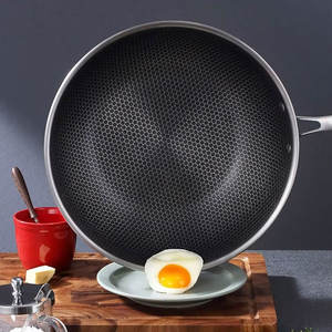 Vendedor caliente Utensilios de cocina híbridos Sartenes de cocina de acero inoxidable reutilizables Sartén antiadherente de panal ecológica Utensilios de cocina <span class=keywords><strong>hexclad</strong></span> - Product Image 3