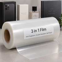 Film BOPP mat triple maille pour emballage de boîtes, emballage de gâteaux, impression de bacs, film de plastification thermique brillant, film de plastification