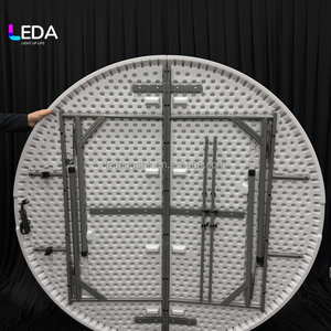 LEDA Wholesale Modern <b>Folding</b> Dining <b>Table</b> Aluminum Frame Hdpe Durable Lightweight Design For Banquets Hotels <b>Outdoor</b> Events - Product Image 6