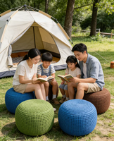 Pouf de sol design japonais moderne personnalisé, tissage en corde et cœur gonflable, ottoman de rangement pliable et portable pour salon