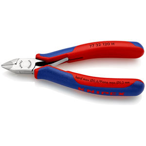 KNIPEX 77 32 120 H Alicates de corte lateral para electrónica con puntas de carburo de tungsteno y mangos multicomponente de 120 mm - Product Image 1