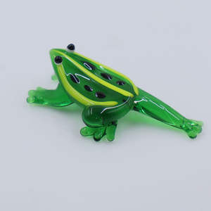 Toptan masa <span class=keywords><strong>Mini</strong></span> boyutu sevimli minyatür küçük Murano yeşil cam hayvan küçük kurbağalar oyuncak heykelcik Diy sanat dekorasyon - Product Image 5