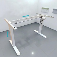 Bureau de travail moderne convertible à moteur électrique unique, réglable en hauteur (695-1145 mm) et en largeur (1050-1630 mm), robuste