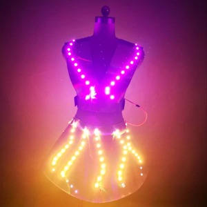 Minigonna da Donna per Adulti con LED Lampeggianti Multicolore, <span class=keywords><strong>Costume</strong></span> per Spettacoli <span class=keywords><strong>in</strong></span> Poliestere - Product Image 3