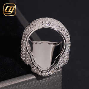 IGI Certified Full Iced Cross <b>Ring</b> 925 Sterling <b>Silver</b> Baguette & Round VVS Lab Grown Diamond Wide Hip Hop Jewelry <b>For</b> <b>Men</b> - Product Image 3