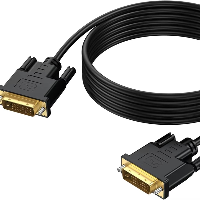 DVI to DVI Cable, DVI to DVI-D 24+1 Cable Male to Male Digital Video Monitor Cable for HDTV, Gaming, Monitor, Projector